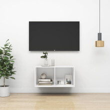 vidaXL Wall-mounted TV Cabinet White Engineered Wood Hifi Unit Plasma Cabinet