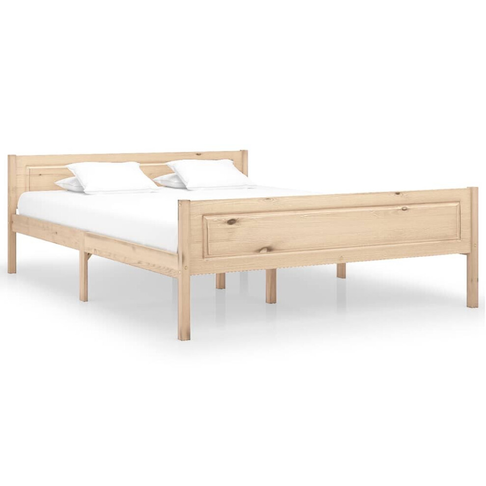 Vidaxl Solid Pinewood Bed Frame 120X200 Cm Bedroom Wooden Bed Base Bedstead