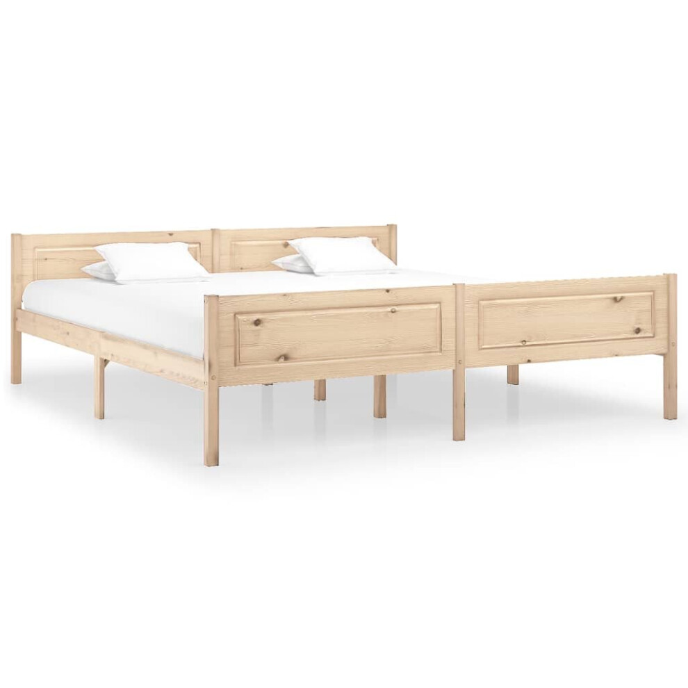 vidaXL Solid Pinewood Bed Frame 180x200 cm Bedroom Wooden Bed Base Bedstead