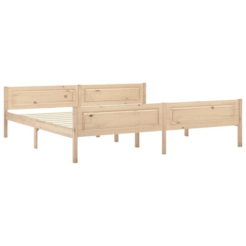 VidaXL vidaXL Solid Pinewood Bed Frame 200x200 cm Bedroom Wooden Bed Base Bedstead 1