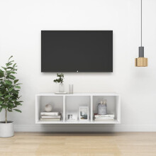 vidaXL Wall-mounted TV Cabinet White Engineered Wood Hifi Unit Plasma Cabinet