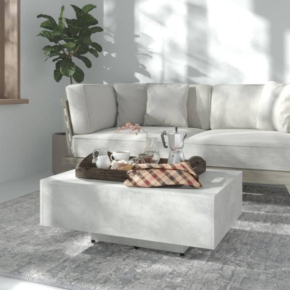 vidaXL Coffee Table Concrete Grey Chipboard Living Room Furniture Couch Table