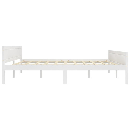VidaXL vidaXL Solid Wood Pine Bed Frame White 200x200 cm Wooden Bedstead Bed Base 2