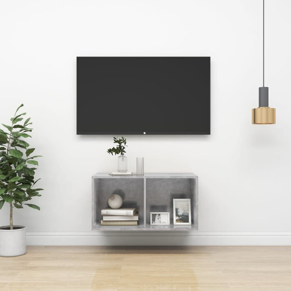 Vidaxl Wall-Mounted Tv Cabinet Concrete Grey Engineered Wood Plasma Cabinet
