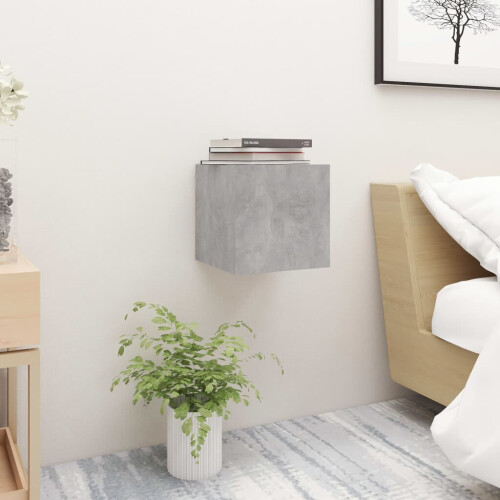 VidaXL vidaXL Bedside Cabinet Concrete Grey Engineered Wood Nightstand Side Table