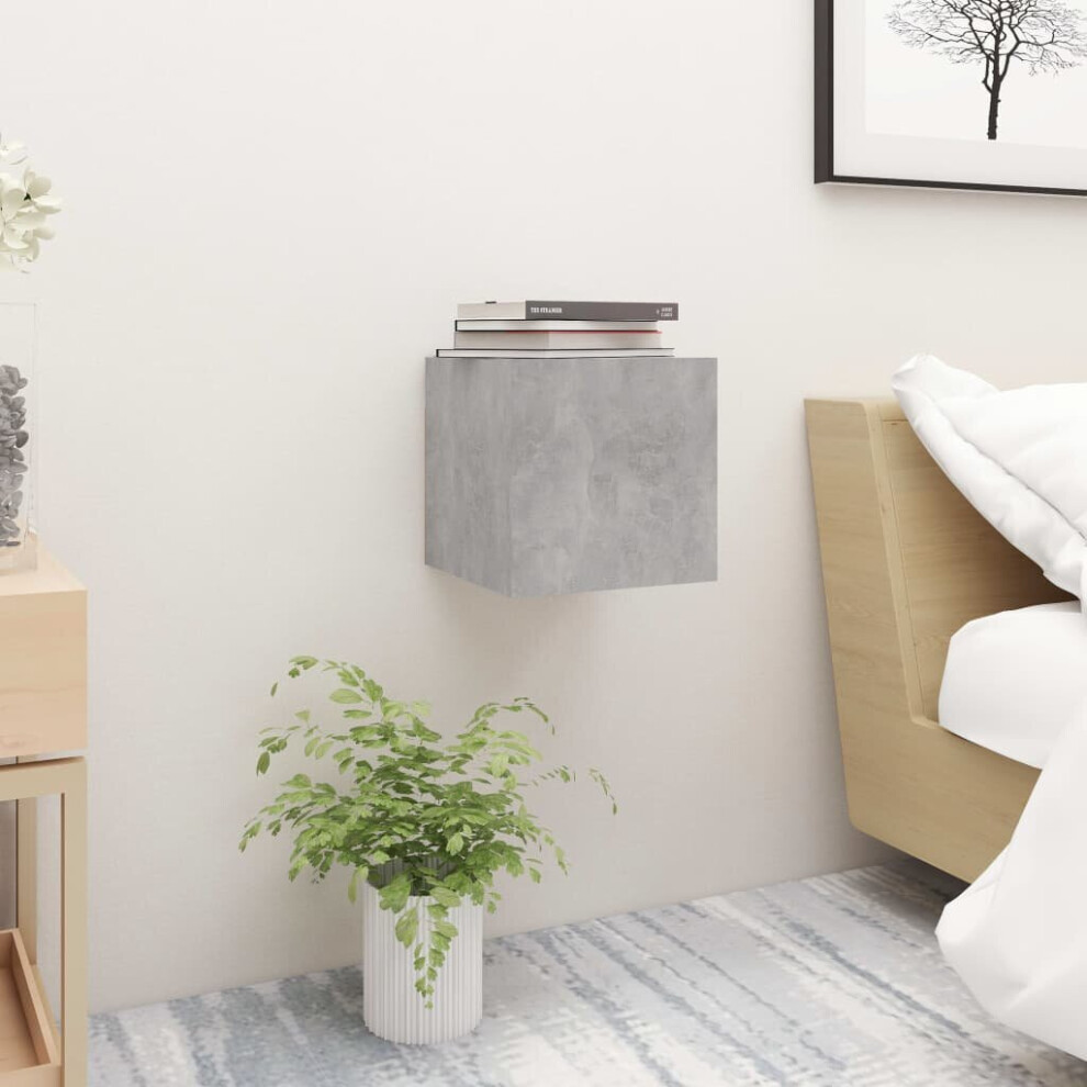 Vidaxl Bedside Cabinet Concrete Grey Engineered Wood Nightstand Side Table