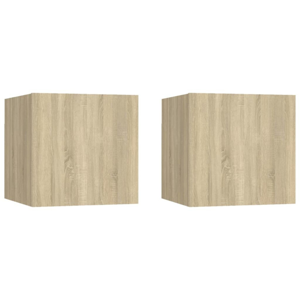 Vidaxl 2X Bedside Cabinets Sonoma Oak Engineered Wood Telephone Stand Table