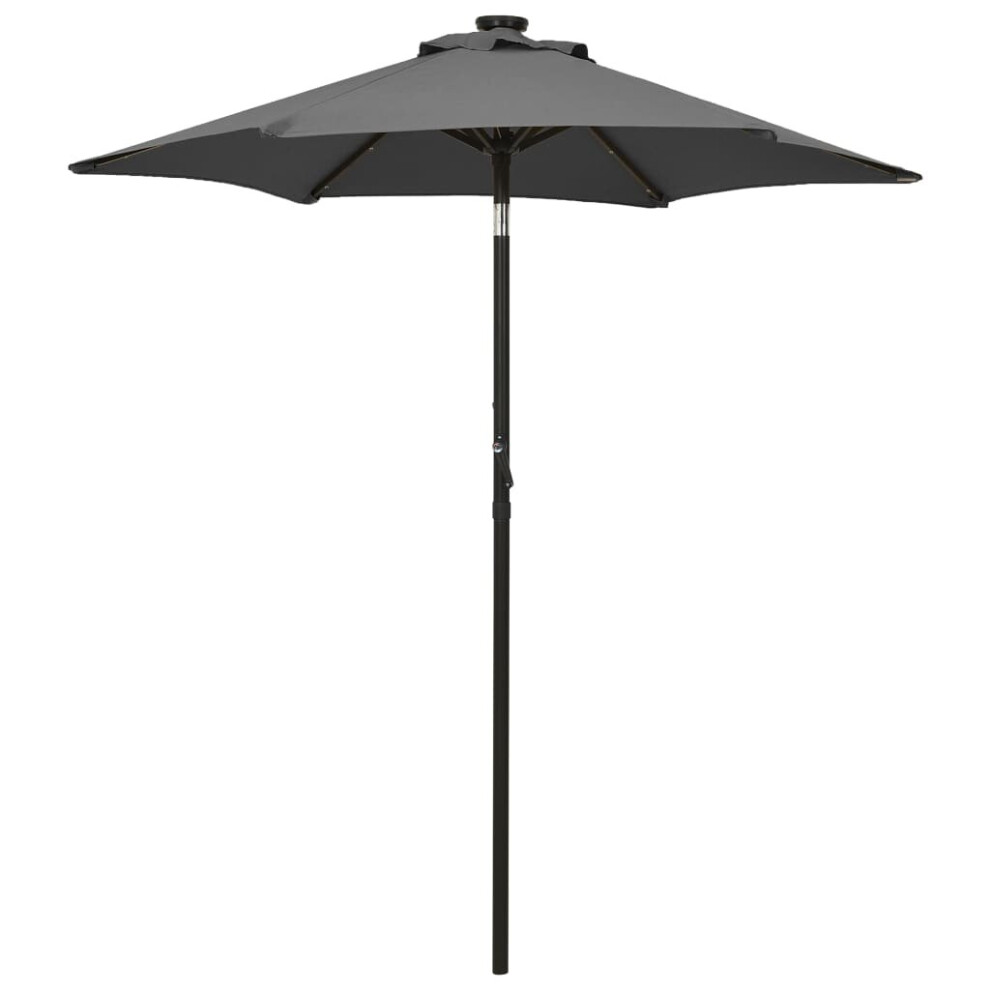 Vidaxl Garden Parasol With Led Lights Outdoor Umbrella Anthracite Aluminium