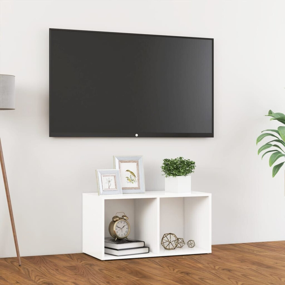Vidaxl Tv Cabinet White 72X35x36.5 Cm Chipboard Stereo Cabinet Tv Stand Unit