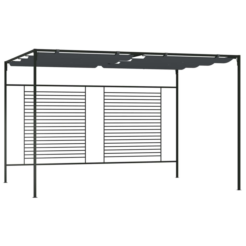 Vidaxl Gazebo With Retractable Roof Anthracite 180 G/M² Outdoor Canopy Gazebo