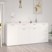 vidaXL Sideboard White Engineered Wood Storage Cupboard Indoor Furniture Set