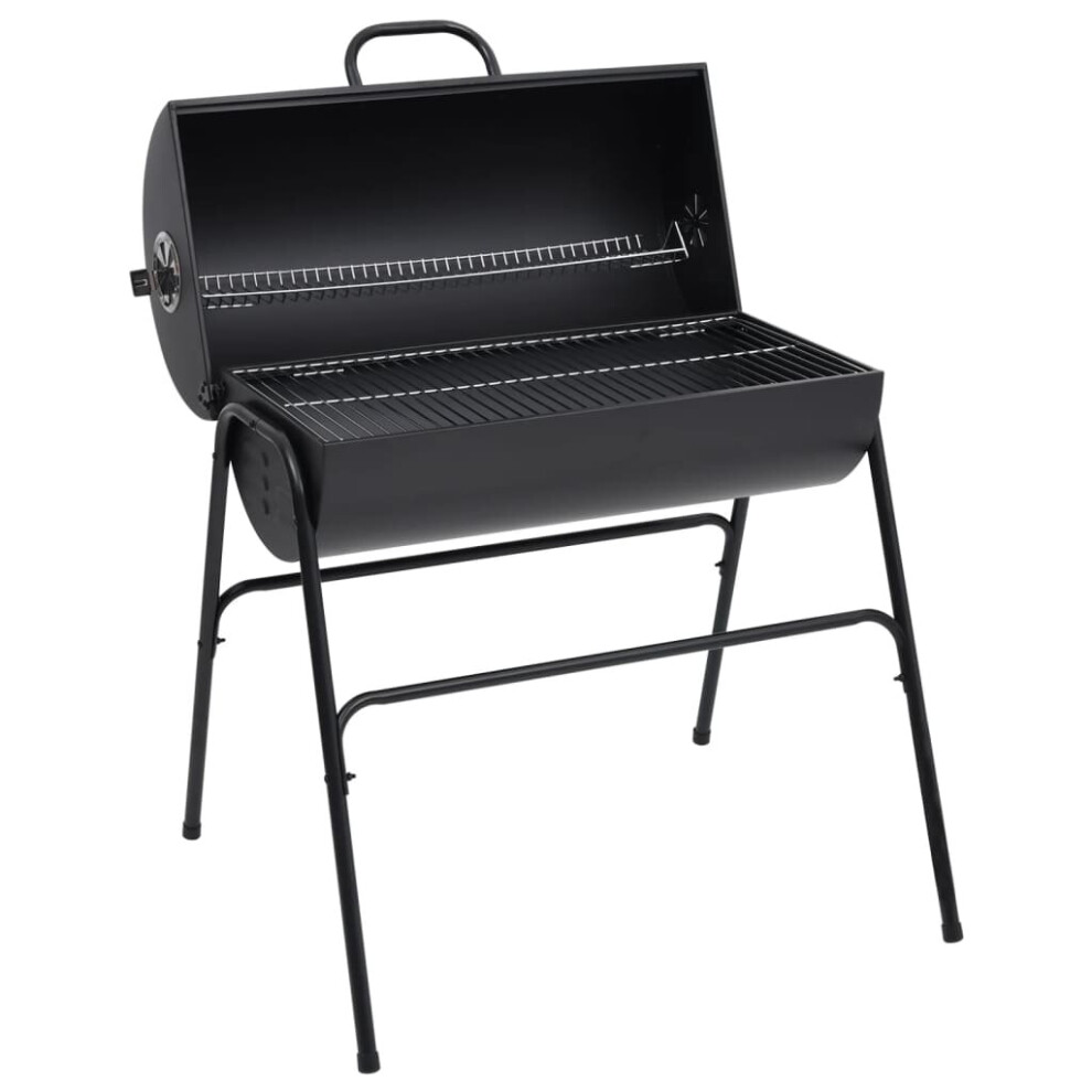 Vidaxl Barrel Grill With 2 Cooking Grids Black 80X95x90 Cm Steel Bbq Grill