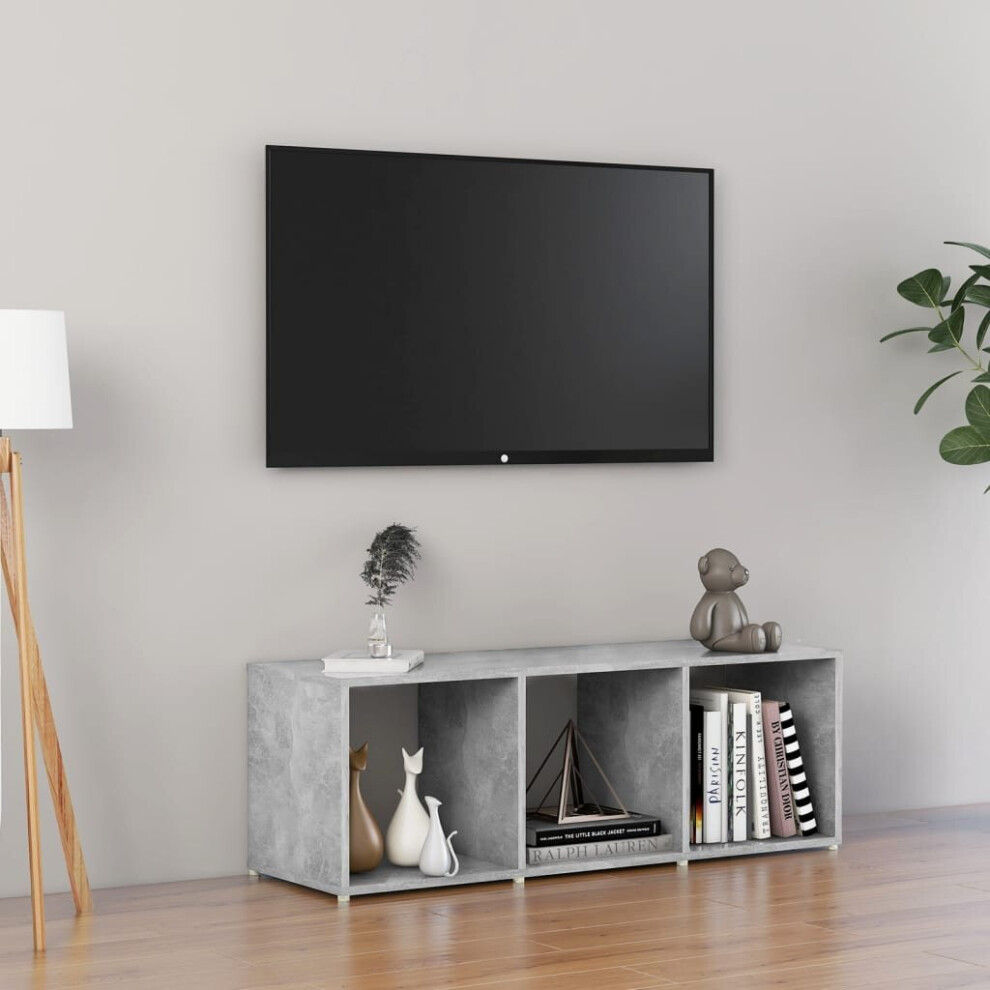 Vidaxl Tv Cabinet Concrete 107X35x37 Cm Chipboard Entertainment Centre Grey