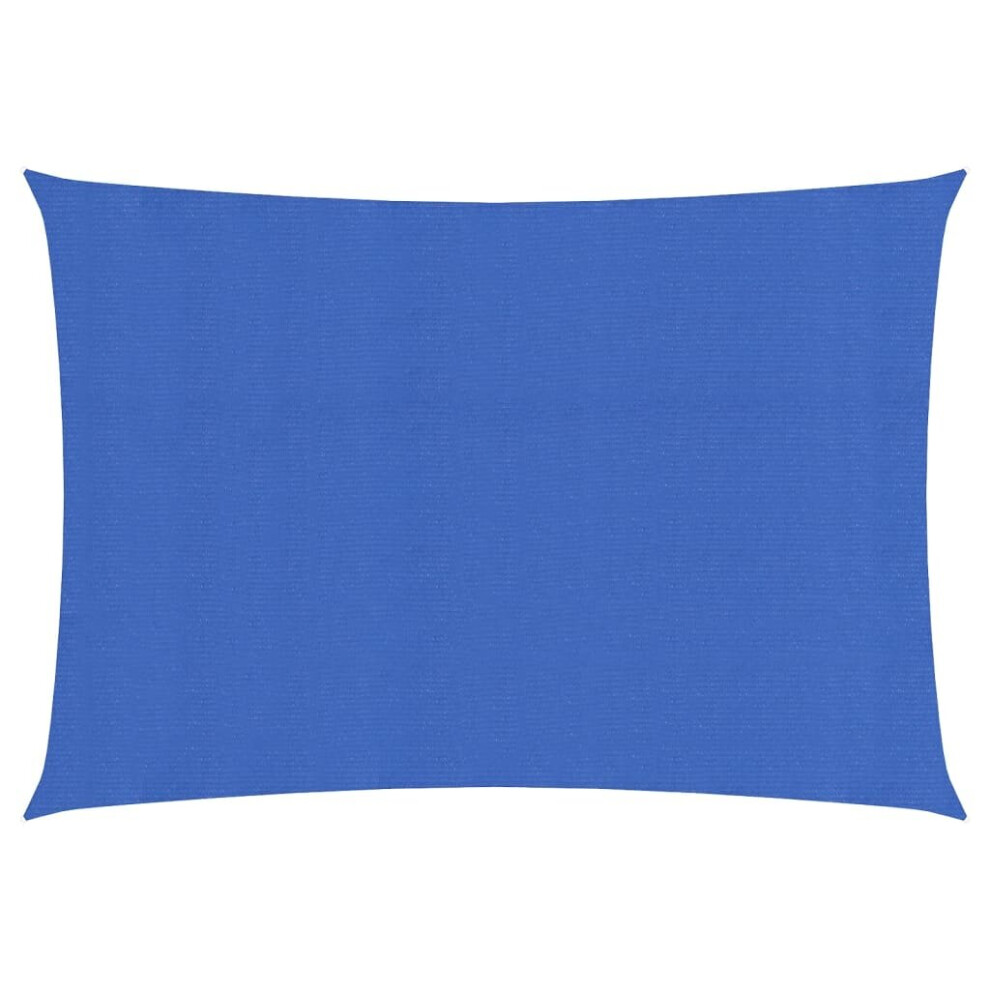 vidaXL Sunshade Sail 160 g/m² Blue 2x3.5 m HDPE Outdoor Patio Shade Canopy