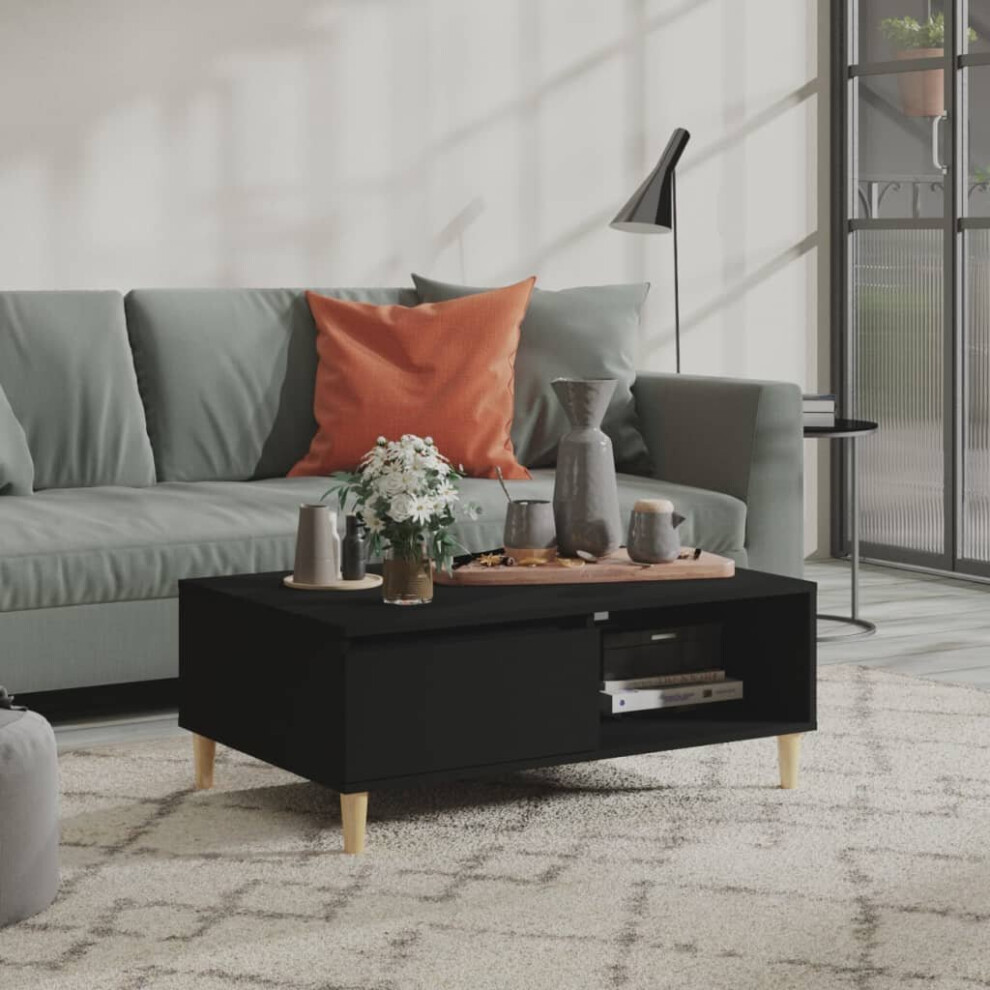 vidaXL Coffee Table Black Engineered Wood Indoor Furniture Couch Sofa Table