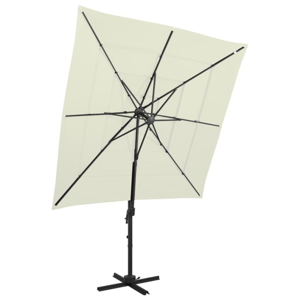vidaXL 4-Tier Garden Parasol with Aluminium Pole Canopy Outdoor Umbrella Sand