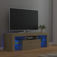 vidaXL TV Cabinet with LED Lights Sonoma Oak Hifi Stand TV Unit Hifi Cabinet