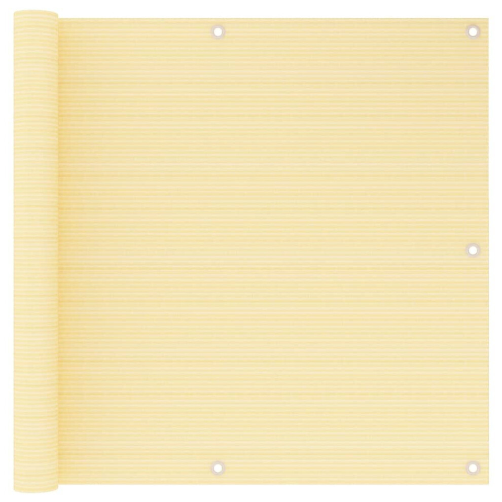 Vidaxl Balcony Screen Beige 90X600 Cm Hdpe Garden Fence Outdoor Privacy Screen