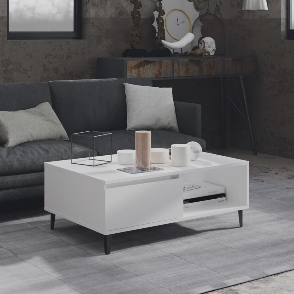 Vidaxl Coffee Table White Chipboard Living Room Furniture Couch Sofa Table