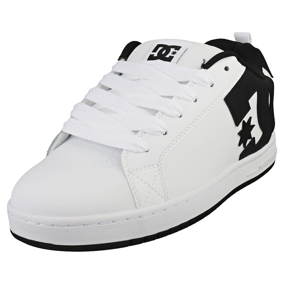 (10) DC Shoes Court Graffik Mens Skate Trainers in White Black