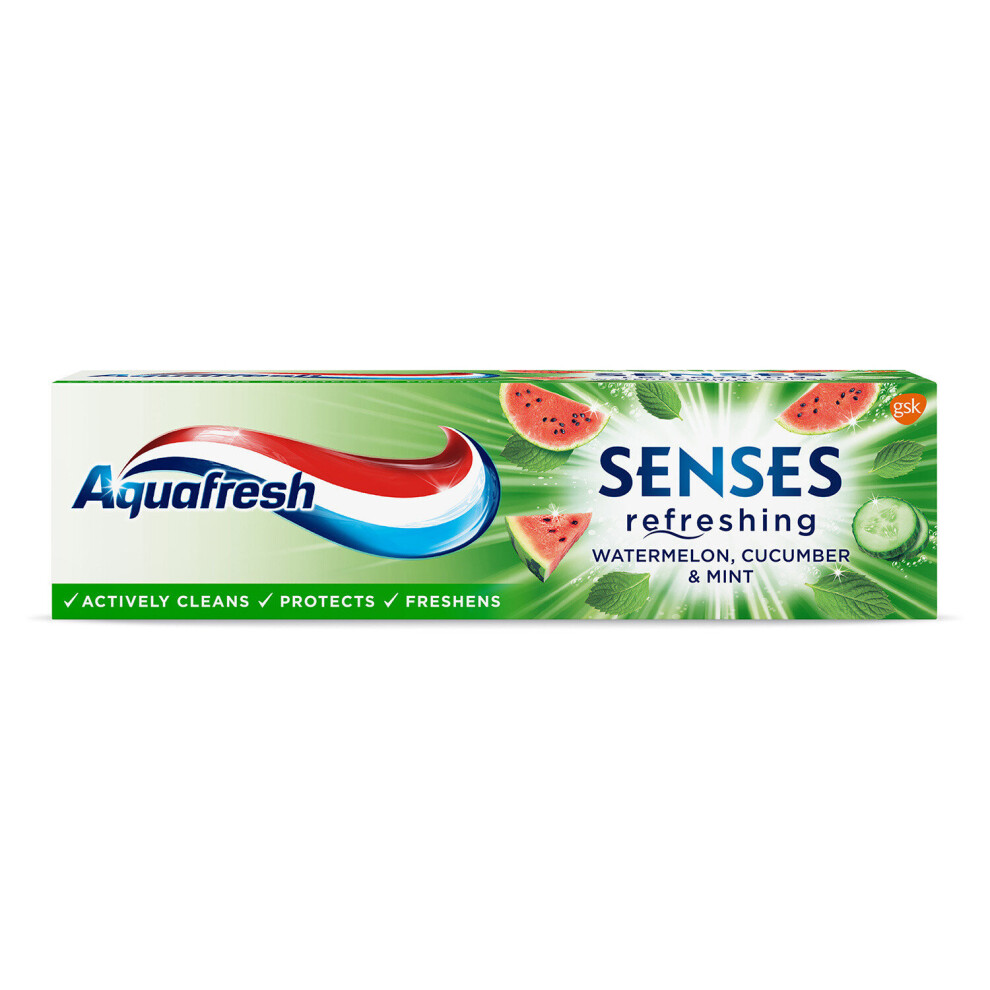 Aquafresh Senses Refreshing Watermelon Cucumber & Mint Toothpaste 75Ml