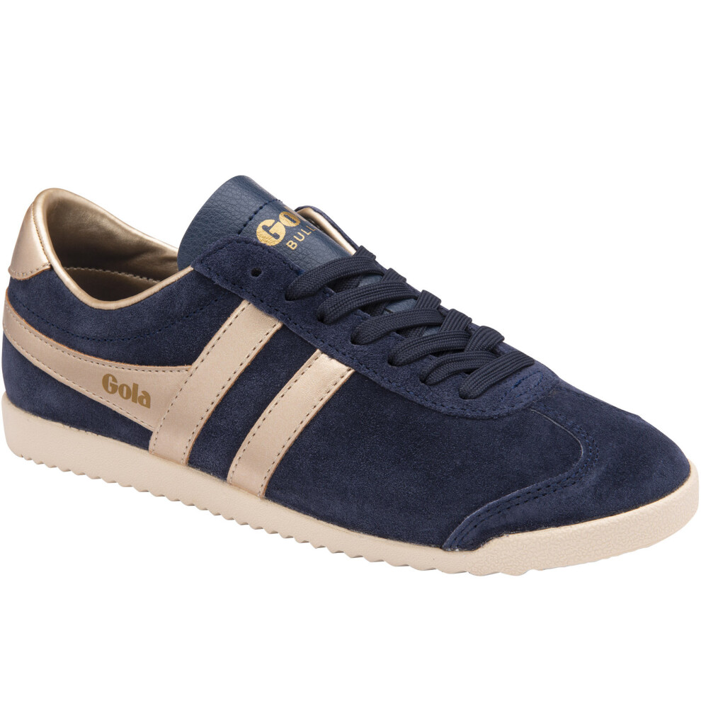 (4 UK, Navy/Gold) Gola Womens Bullet Pearls Classic Suede Retro Low Rise Trainers Sneakers
