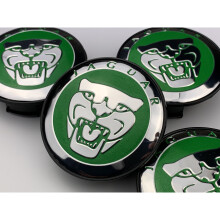 (Green) Set of 4 Jaguar alloy wheel centre caps 59mm