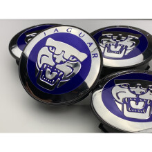 (Blue ) Set of 4 Jaguar alloy wheel centre caps 59mm