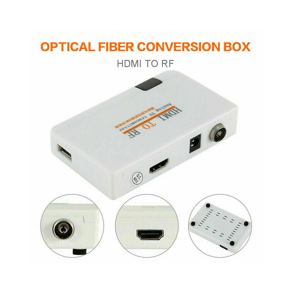 HDMI To RF Coaxial Coax Analog TV Transmitter Remote Control UK Plug