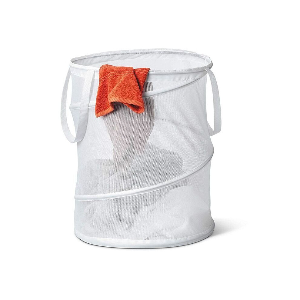 (White) Garbage bin laundry washing clothes sorter storage bag