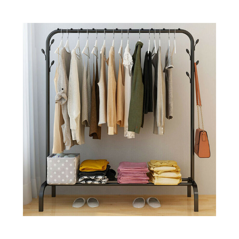 (Black) Steel Pipe Clothes Rail | Garment Display Stand