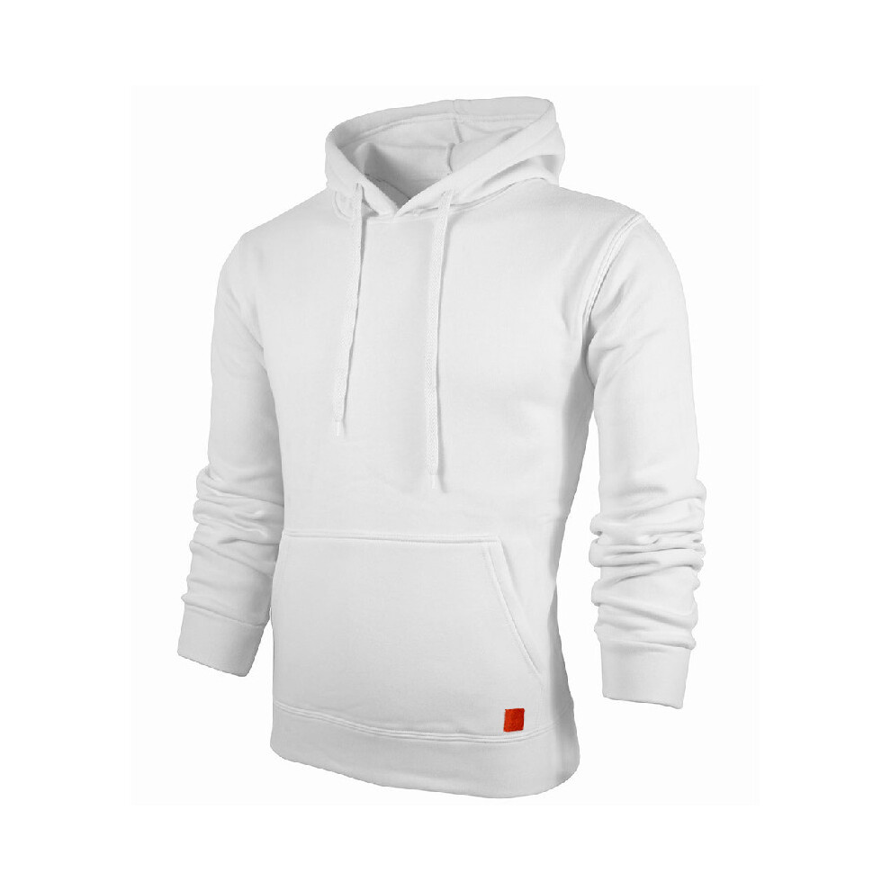 (White, 5XL) Men's Hoodie Sports Sweater Pullover Coat Top 