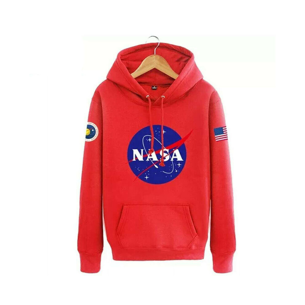 (Red, 3XL) Men's Nasa Space Hoodie Pullover Sweatshirt Jacket 
