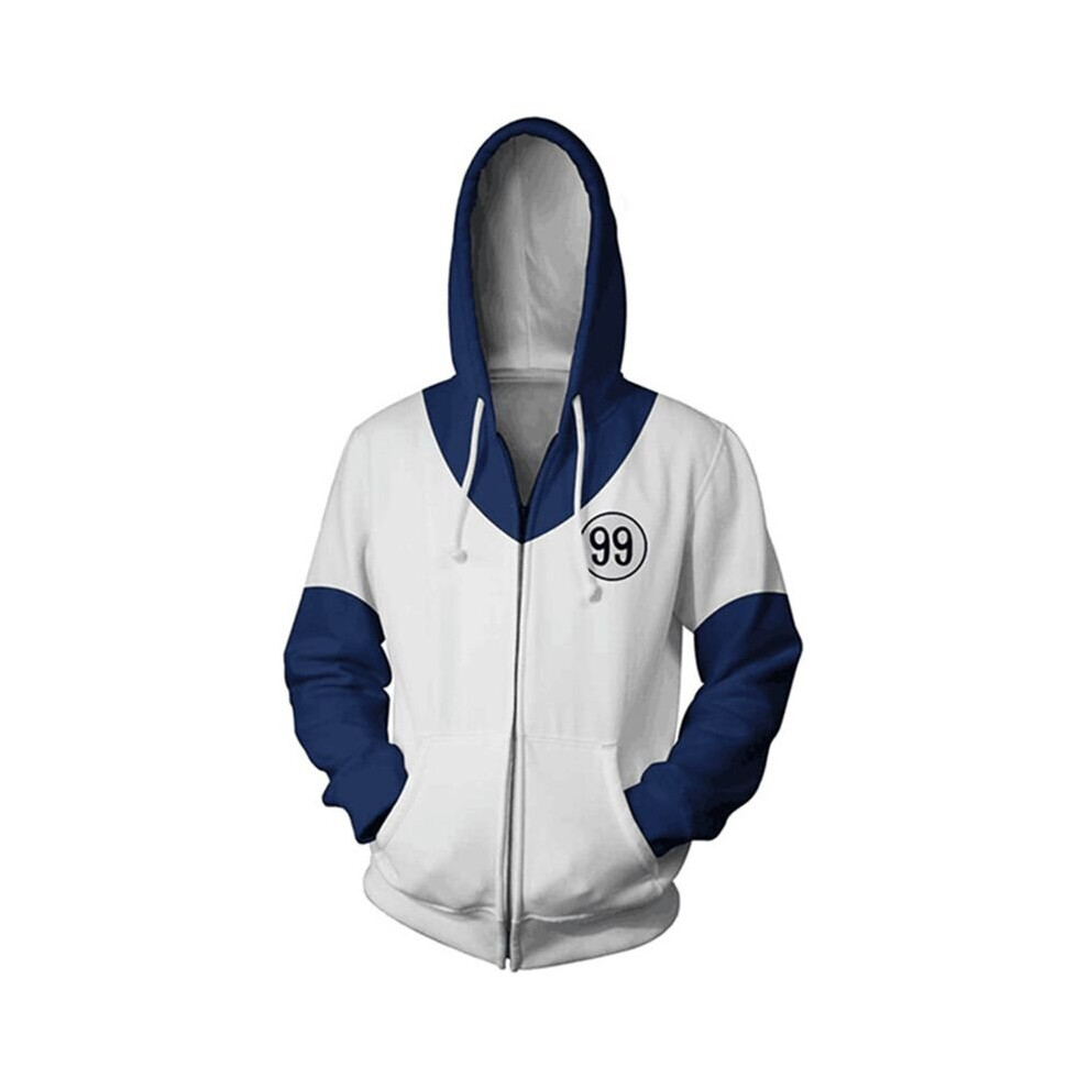 (WhiteBlue Killua Zaoldyeck, M) HUNTER X HUNTER Zipper Jacket Cosplay Costume Hoodie Coat