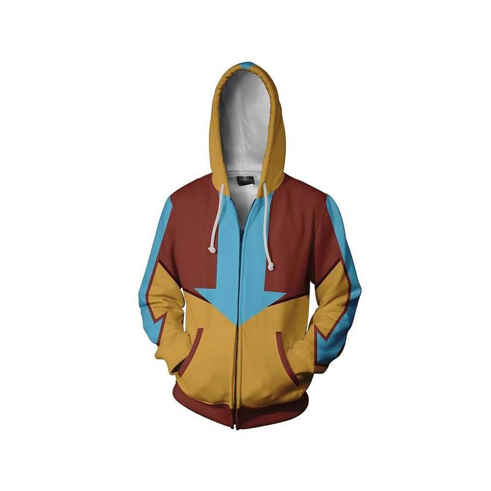 (Blue Yellow, L) Avatar The Last Airbender Hoodie Cos Costume Anime zipper jacket