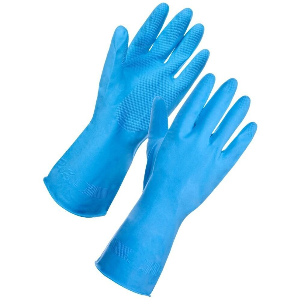 (Blue) Rubber Household Gloves Medium ~ Pair-image-OPC-P88D6ZW-NEW