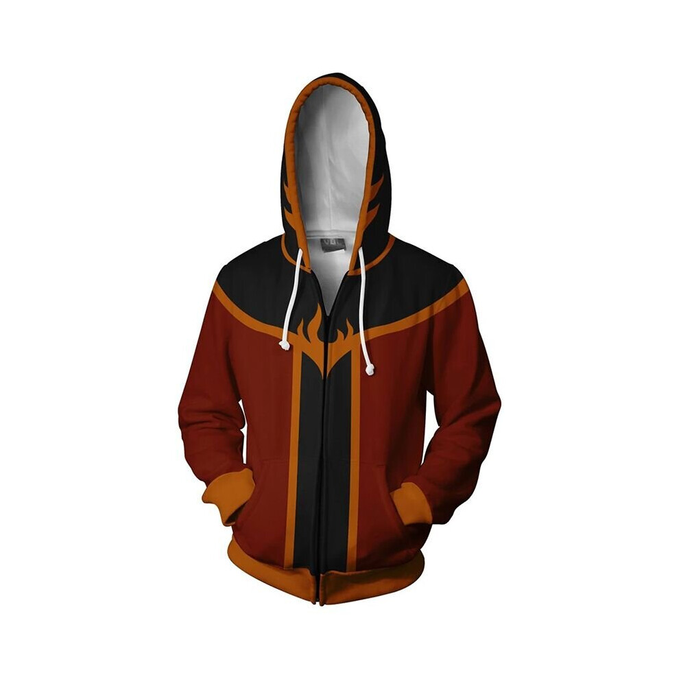 (Wine Red, L) Avatar The Last Airbender Hoodie Cos Costume Anime zipper jacket