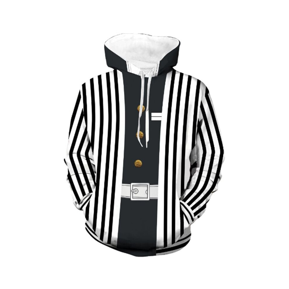 (BlackWhite Iguro Obanai Hoodie, M) Demon Slayer 3D Hoodie Sweatshirt Hooded Pullover Jacket 