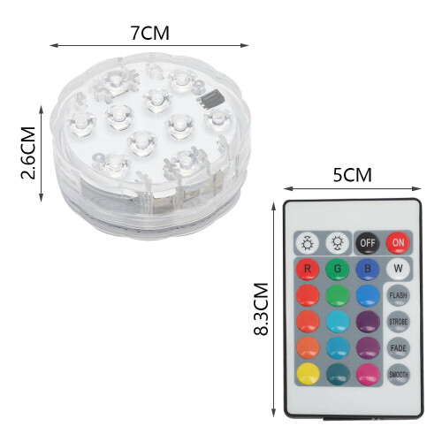 2x Remote Control RGB 16 Colour Changing Underwater Ponds LED Light 1