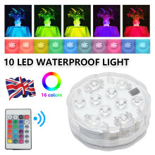 2x Remote Control RGB 16 Colour Changing Underwater Ponds LED Light