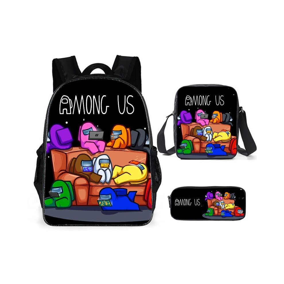 (Style 1) Among Us Backpack Shoulder Bag Lunch Bag Pencil Case Boys Girls New Term Gift