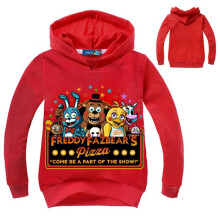 (Red, Tag 140) Five Nights at Freddy's Children's Hoodies Head Clothing