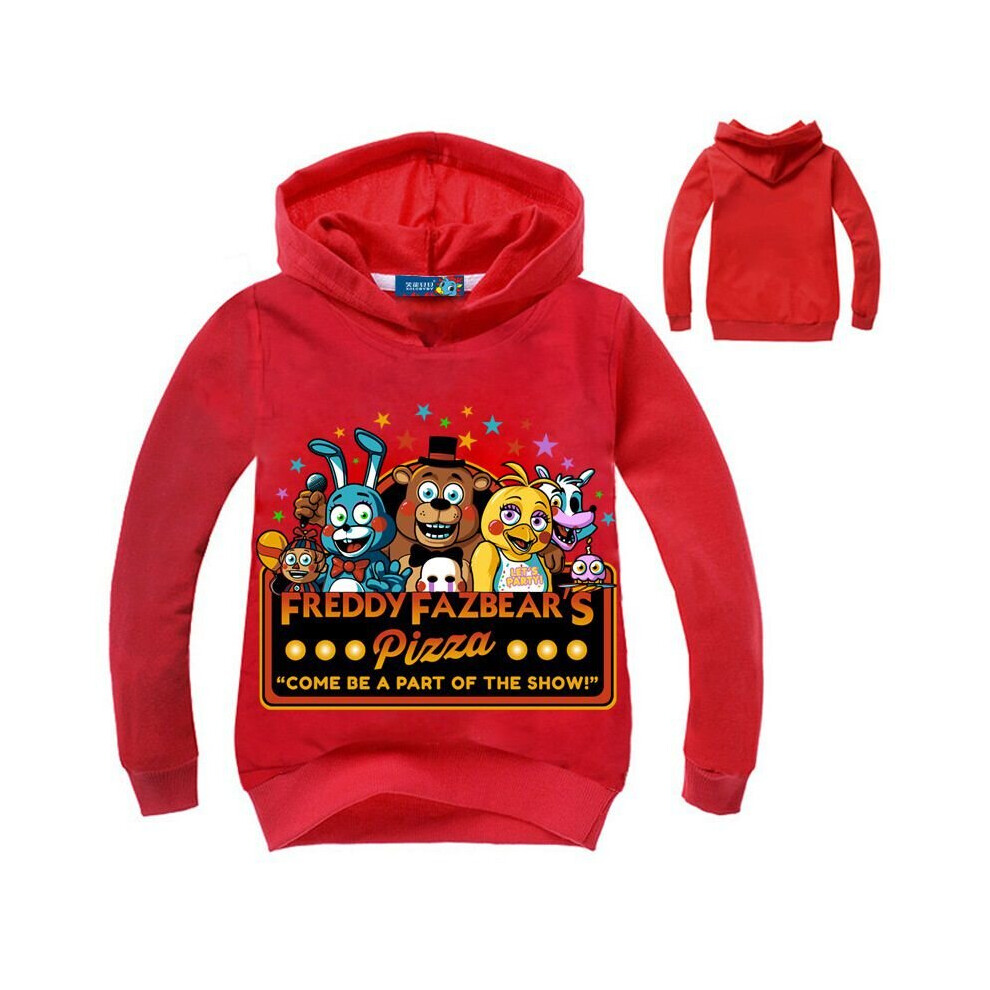 (Red, Tag 140) Five Nights at Freddy's Children's Hoodies Head Clothing 