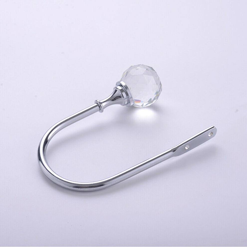 Zhike (Silver) 2X Metal Crystal Curtain Holdback Wall Tie Backs Hooks Hanger Holder New Silver