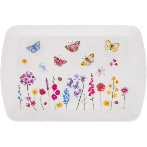 Tray/Salver/Serving Tray - Small - Melamine - BUTTERFLY GARDEN