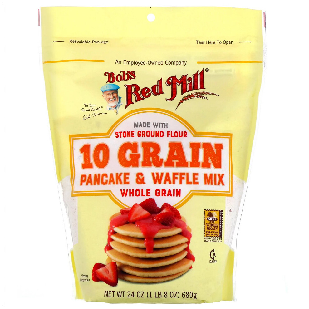 Bob's Red Mill, 10 Grain Pancake & Waffle Mix, Whole Grain, 680g