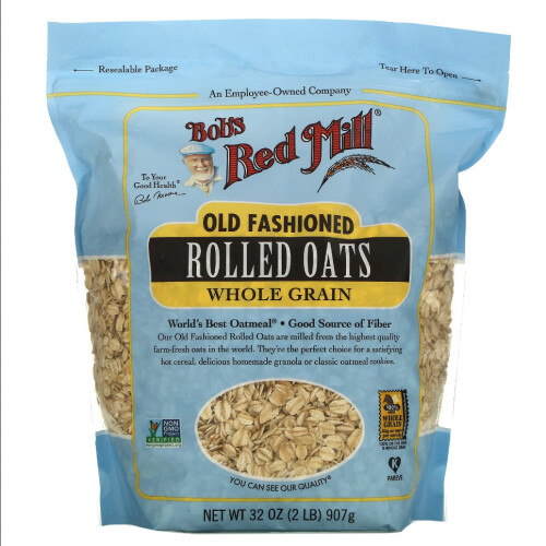 Bob's Red Mill, Oude Gewoon Geroosterde Oatmeel, Volkoren, 32 oz (907 g)