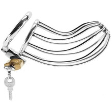Rouge Garments Stainless Steel Chastity Cock Cage with Padlock, 202 g