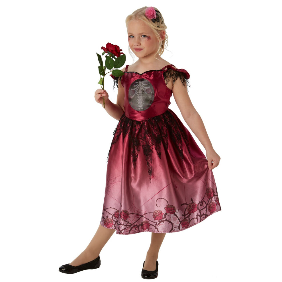 (Large) Official Rubies 630706S Girls Rags & Roses Small Children's Costumes Skeleton