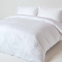 Homescapes Double White Organic Cotton Duvet Cover Set 400 TC